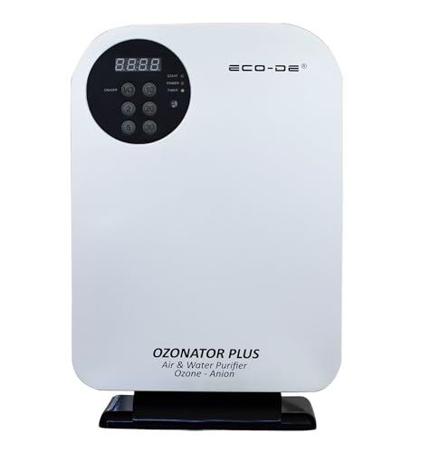 ECODE Ozonizador Purificador de Aire | Generador de Ozono Portátil Eliminador y Absorbe de Olores Humedad, Humo, Baño, Mascotas y Cualquier Olor Agua y Alimentos con Mando Distancia y Programable