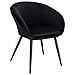 WOLTU Sedia da Pranzo da Cucina Poltrona per Soggiorno con Schienale Braccioli Gambe in Metallo Seduta in Velluto Nero BH244sz-1