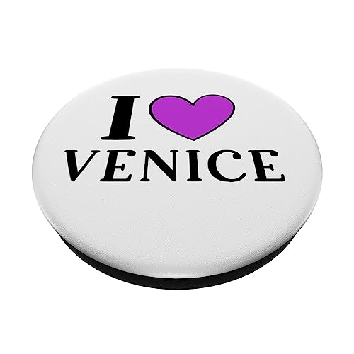 I Love Heart Venice Italy Proud Italian Holiday Souvenir PopSockets Swappable PopGrip, Black - Image 2