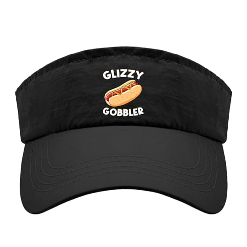 Image of Funny hot Dog glizzy Gobble Hat Sun Visor Hat for Adult Visor Hats Packable Golf Cap