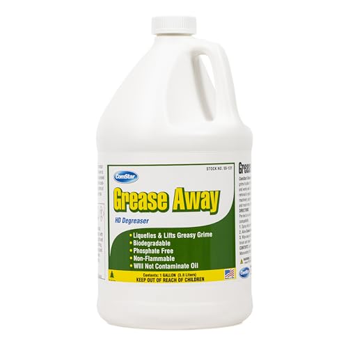 ComStar Grease Away, Heavy Duty Degreaser, Easily Liquefies Grease, Carbon, Dirt & More, Removes Heavy Oils, Grease, & Grime, Biodegradable, Made in USA, 1 Gallon (55-131)