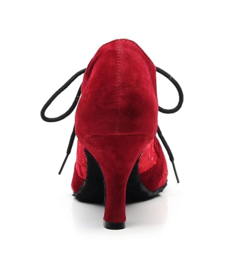 Chaussures jazz femme rouge talon 7.5cm amorti et pivot