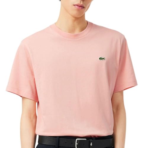 Lacoste T-Shirt Rose Homme Essentiel à la coupe haut de gamme