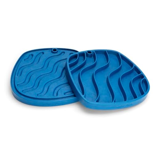 West Paw Seaflex Waves Feast Mat – All-in-One, Slow Feeder, Lick Mat – Encourages Foraging & Food Exploration - Engages Picky Eaters & Slow Feeding - Versatile – Easy to Clean, Non-Toxic - Marine