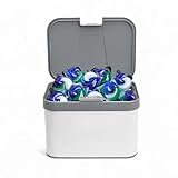 Skywin TidyFriend Laundry Pods Container with Push Up Lid, 10" x 7.4" x 6.7", Airtight Storage Keeps Pods Fresh, Laundry Detergent Container & Dishwasher Pod Holder (Grey)