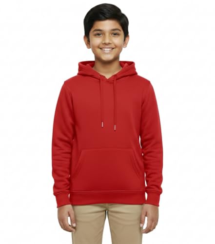 Image of Boy's Cotton Fleece Hooded Sweatshirt with Kangaroo Pocket