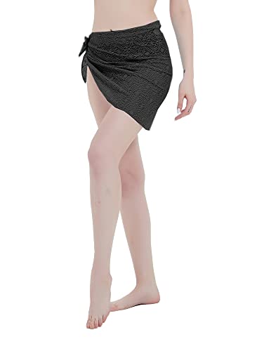 Swimsuit Cover Up for Bikini Women Sarong Lace Sheer Chiffon Mesh Wrap Skirt Beach Towel2