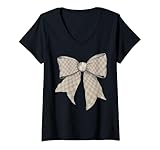 Womens Coquette Bow Checkered Checkerboard Gifts