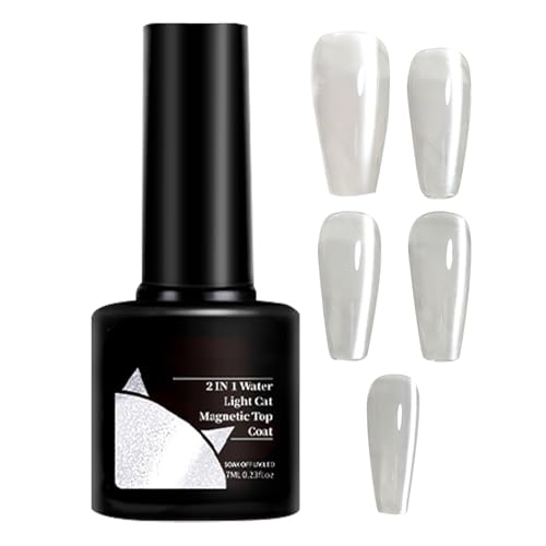 Esmalte De Uñas Gel | 7 ml Esmalte Gel Ligero al Agua,Capa con Brillo de Larga Duración 2 en 1 para Manicura en Casa, Pintura de Uñas, Bodas y Uso Diario