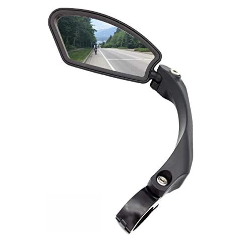 Hafny Handlebar Bike Mirror, Stainless Steel Mirror, Safe Rearview Mirror,HF-MR080 (Black Left Side) Cover