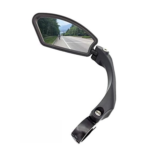 ""Cyber Monday Deal"" Hafny Handlebar Bike Mirror, Stainless Steel Mirror, Safe Rearview Mirror,HF-MR080 (Black Left Side)