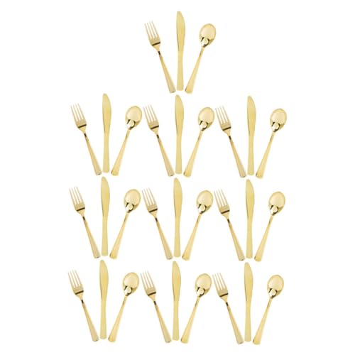 SOLUSTRE 30pc Party Silverware Set Forks Spoons Cutlery Kit Disposable Style Utensils for Dinner Casual or Formal Events