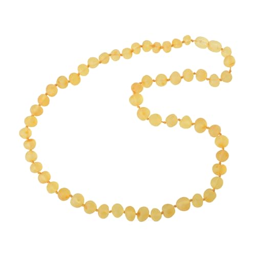 TheNaturalAmber Raw Baltic Amber Necklace – Handmade Cognac, Cherry, Lemon & Multi-Color Baroque Beads for Adults – Multiple Sizes & Clasp Options