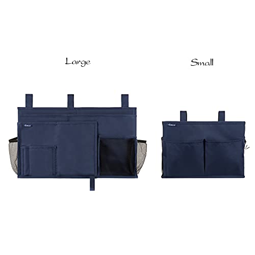 Image of Surblue Bedside Caddy Storage Hanging Organizer for Bunk and Hospital Dorm Rooms Beds Rails Blue