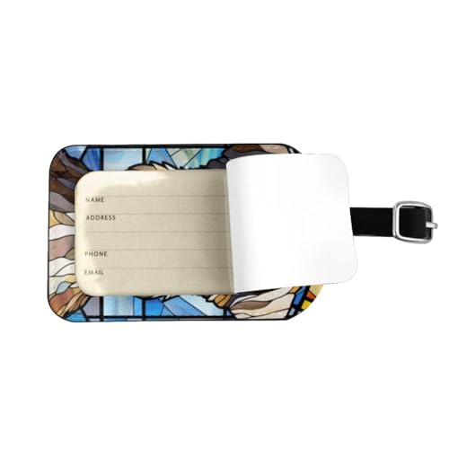 Schnauzer Luggage Tags for Suitcases,Travel Leather Luggage/Bag Name Tag Gift for Women,Men,Kids,Dog Lover, Cute Suitcase Tags Luggage Identifiers,Funny Baggage Tags for Travel (Schnauzer)3