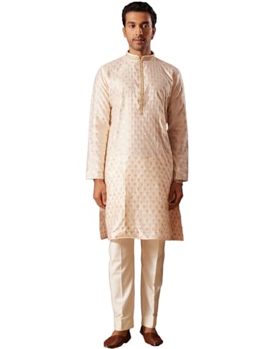 Image of VASTRAMAY Men's Silk Blend Kurta and Pyjama Set