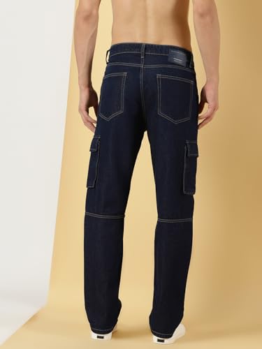 Image of Thomas Scott Men Mid Rise Relaxed Fit Cargo Jeans