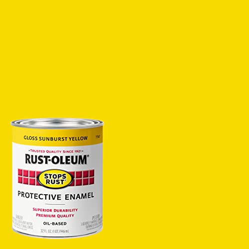 Image of Rust-Oleum Stops Rust Brush On Enamel Paint, Gloss Sunburst Yellow