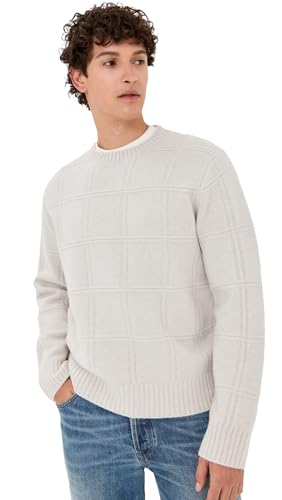 Vince Men's Seed Stitch Windowpane Crew Sweater