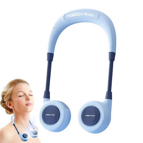 Ventilatore da collo, dispositivo di raffreddamento indossabile senza lama USB, ventilatore personale portatile regolabile per avventure all'aperto, viaggi, campeggio, spiaggia, escursionismo, sport