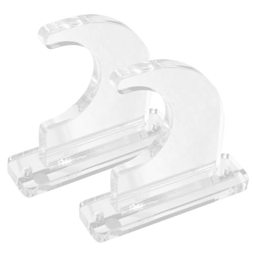 VANZACK 2Pcs Wall Mount Guitar Holder Rack Skateboard Display Stand Transparent Storage for Swords Bats Musical Instruments for Home Decor Organizing