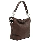 Hobo Shoulder Bag with Big Snap Hook Hardware (Coffee)