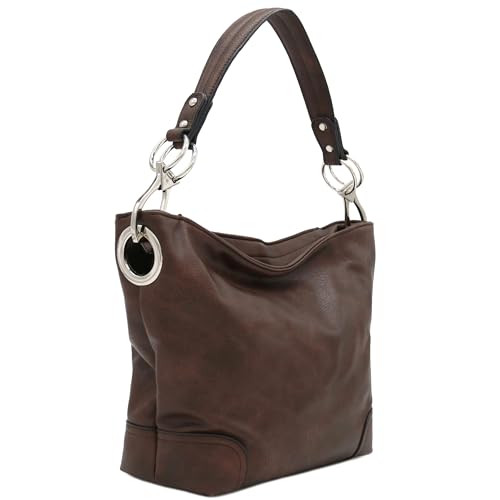 Image of Hobo Shoulder Bag with Big Snap Hook Hardware
