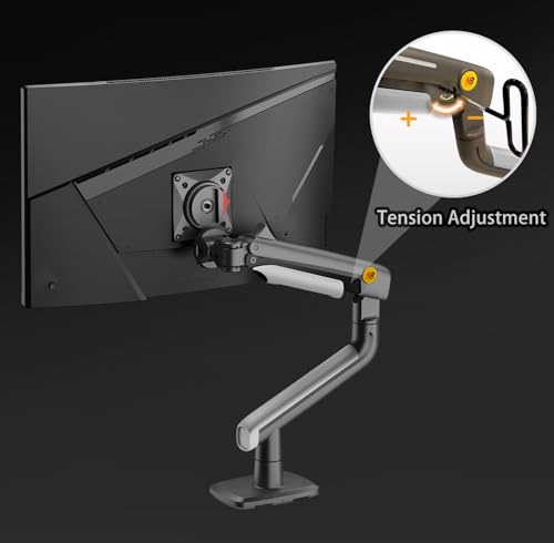 NB Ergonomic Braccio per monitor piatti/ultrawide/curvi da 27" a 50", supporto per monitor resistente, carico fino a 18 kg, VESA 75/100 mm Supporto per monitor J5 - Immagine 5