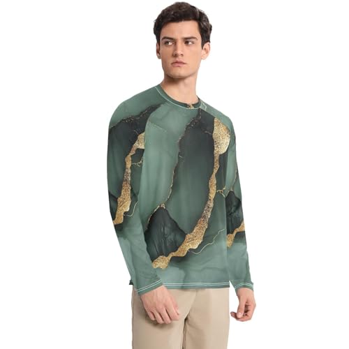 Marble Sage Green Black Sun Protection SPF Rash Guard Shirt Elastic Comfort UV Sun Protection Outdoors3