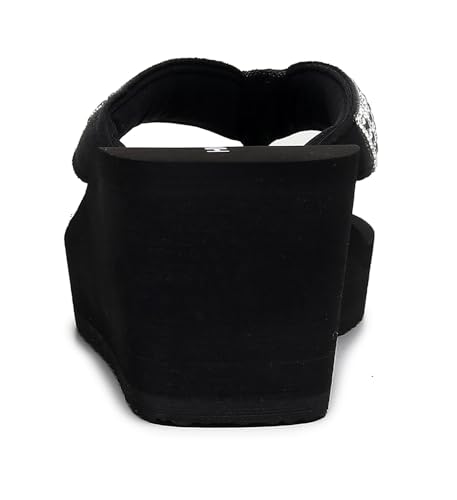 Womens Platform Flip Flops Rhinestone Wedge Sandal Soft Cushion Beach Thong Sandals3