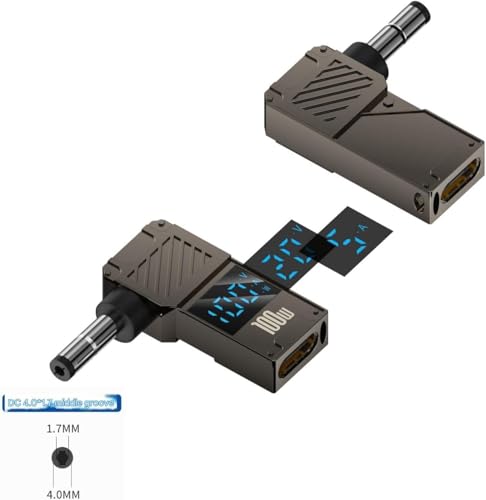 Image of ETZIN 100W Female Type-C to Laptop Charging Adapter Converter Compatible with Lenovo IdeaPad Yoga Laptop Series, Chromebook, Liteon, Flex, Notebooks (4.0X 1.7MM Adapter)