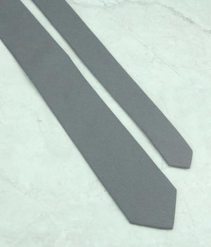 Image of Mens Solid Linen Ties - Slim Pattern Necktie for Men Wedding Groomsmen