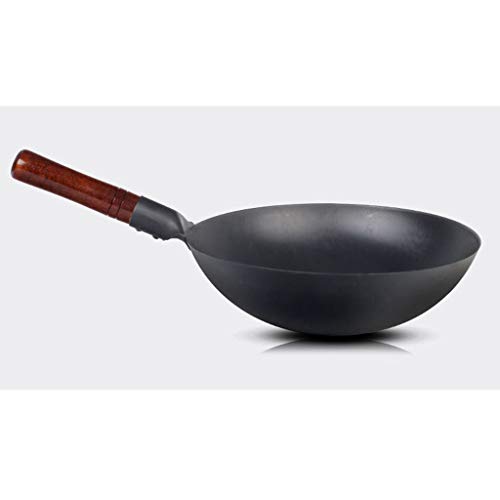 Wok tradicional de hierro fundido con mango de haya desmontable miniatura 7