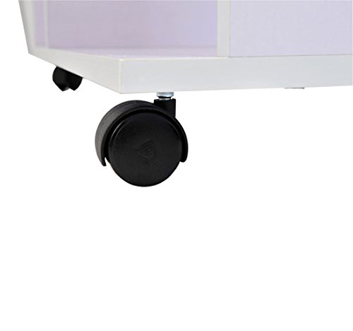 HOMCOM Stand Appendiabiti da Terra con Ruote, Guardaroba con 3 Ripiani e Barra Appendiabiti in Legno, 80x40x128 cm