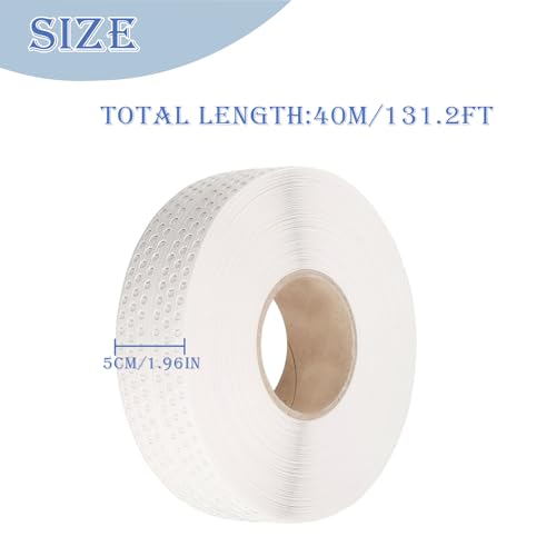 Image of 131.2 Ft x 1.97 Inch Drywall Corner Tape, PVC Self-Adhesive Drywall Corner Bead for Inside Outside Corner, White