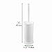 mDesign Toilet Bowl Brush and Holder - Covered Bathroom Brush - Standing Scrubber in Modern Holder - Compact, Space Saving, Deep Cleaning - White