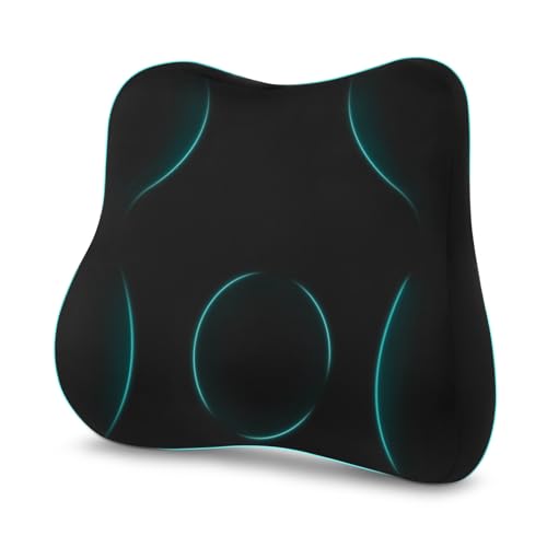 Havnxor Cojin Lumbar Coche Ergonómico, Cojín Lumbar de Espuma Viscoelástica, Almohada Lumbar Silla Oficina con Funda Lavable, Mejora Postura, Negro