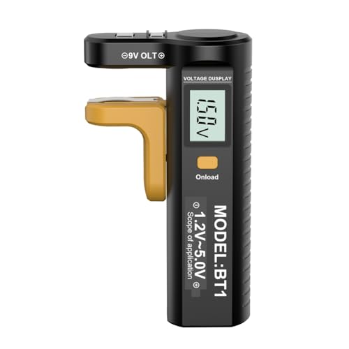 Uikdjgu Comprobador de Batería Digital con Pantalla LCD, Detector de Capacidad de Pilas Tipo Botón AA/AAA/C/D/9V/1,5V