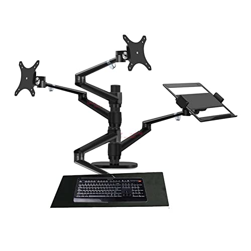 Soporte para computadora portátil 17" y brazo monitor de escritorio 32"