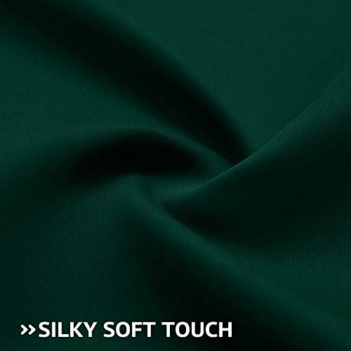 Cosviya Grommet Blackout Room Darkening Curtains 84 Inch Length 2 Panels,Thick Polyester Light Blocking Insulated Thermal Window Curtain Dark Green Drapes For Bedroom/Living Room,52X84 Inches #TOP5
