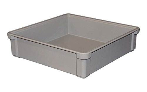 Toteline 8170085136 Stacking Container, Glass Fiber Reinforce, Plastic Composite, 17.5" x 17.5" x 4.5", Gray