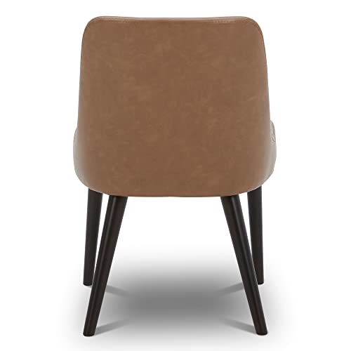 Chita Mid-Century Modern Dining Chair, Upholstered Fabric Accent Chairs, Set Of 2, Retro Brown In Pu Leather #TOP5