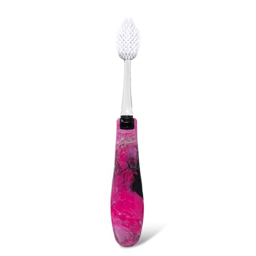 Cepillo de dientes RADIUS Tour de viaje rosa del desierto, salud de encías sin BPA