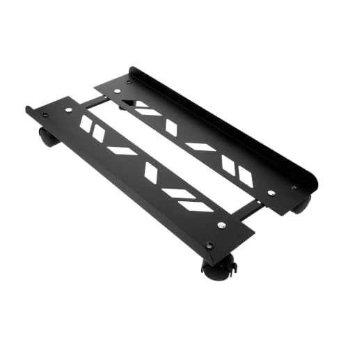 Soporte móvil para torre de computadora con ruedas para uso bajo escritorio y en el piso, soporte de acero laminado en frío con acabado negro resistente, adecuado para hogar y oficina, protección para CPU miniatura 1