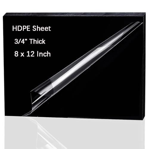 Image of HDPE Sheet 3 /4 inch Thick,High-Density Polyethylene Plastic Sheet 3 /4 inch x 8 inch x 12 inch,HDPE Plastic Sheet for Machining,Home Improvements,DIY Projects (Black,1 Pcs)
