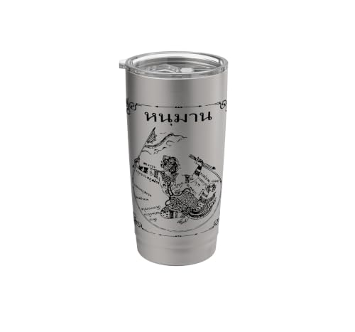 Hanuman Sak Yant Thaïlande Tatouage Yantra Souvenir Gobelet isotherme en acier inoxydable double paroi