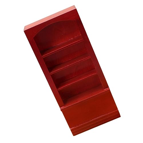 1 Pc Modelo Mini Librero Carretes Portátiles Mini Estantería Carrete Portátil Estantería De Juguete Estantería De Adorno Tuerca Automática Palillos Clásicos Rojo De Madera BESTonZON
