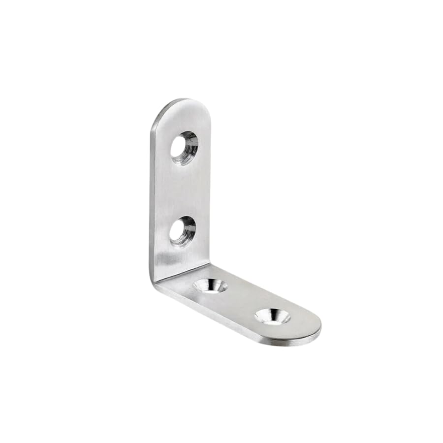 Heavy Duty Stainless Steel L-Shaped Corner Brackets - 90 Degree Wall Shelf Support, Metal Right Angle Shelf Braces (10pcs, 65x65x19mm)