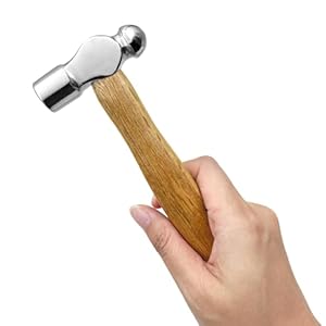 Mini Wooden Handle Round Head Hand Hammer,1 PCS Reinforced Ball Hammer,Mini Reinforced Ball Hammer,Round Head Wooden Handle,Escape Tool Hand Hammer for Prying Nails,Woodworking,Repairing