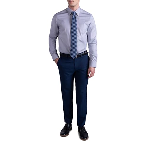 Haggar Men's Premium Comfort Slim Fit Wrinkle Resistant Dress Shirt Light Grey - image 2